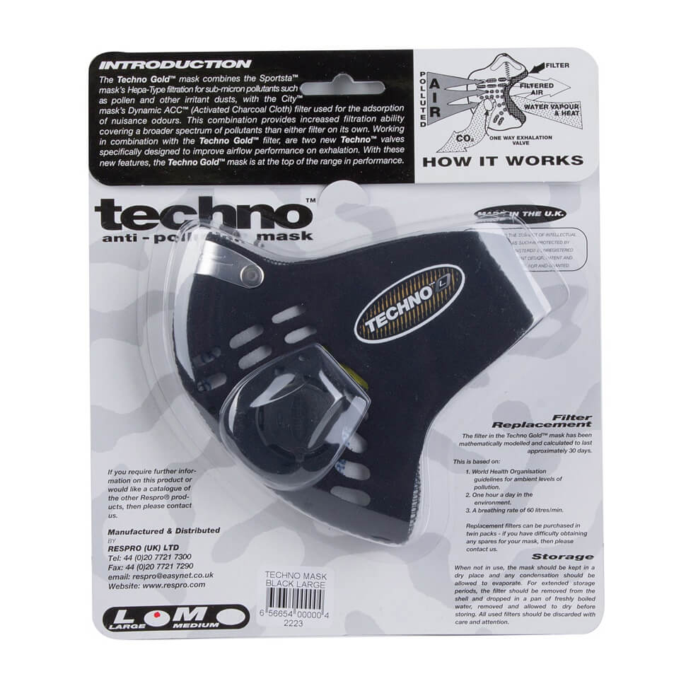 respro techno mask box black     